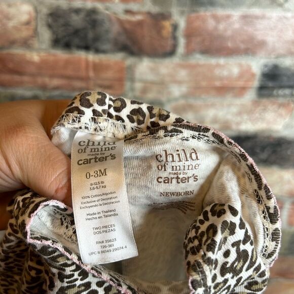 5 for $25🔥Child of Mine by Carter's Cheetah Print Outfit Size Newborn/ 0-3M - Picture 5 of 6